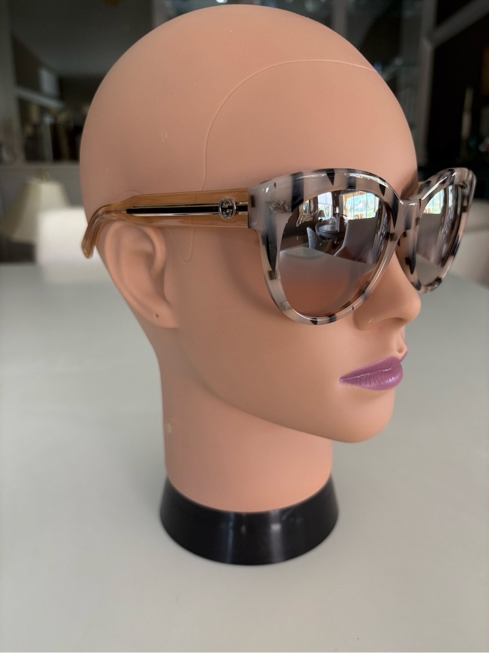 Gucci Cat Eye GG3757/F/S Sunglasses Black Pink. Like new w case and cloth